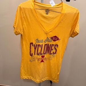 Small Iowa State Cyclones Yellow V-Neck T-Shirt